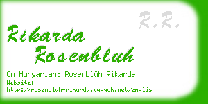 rikarda rosenbluh business card